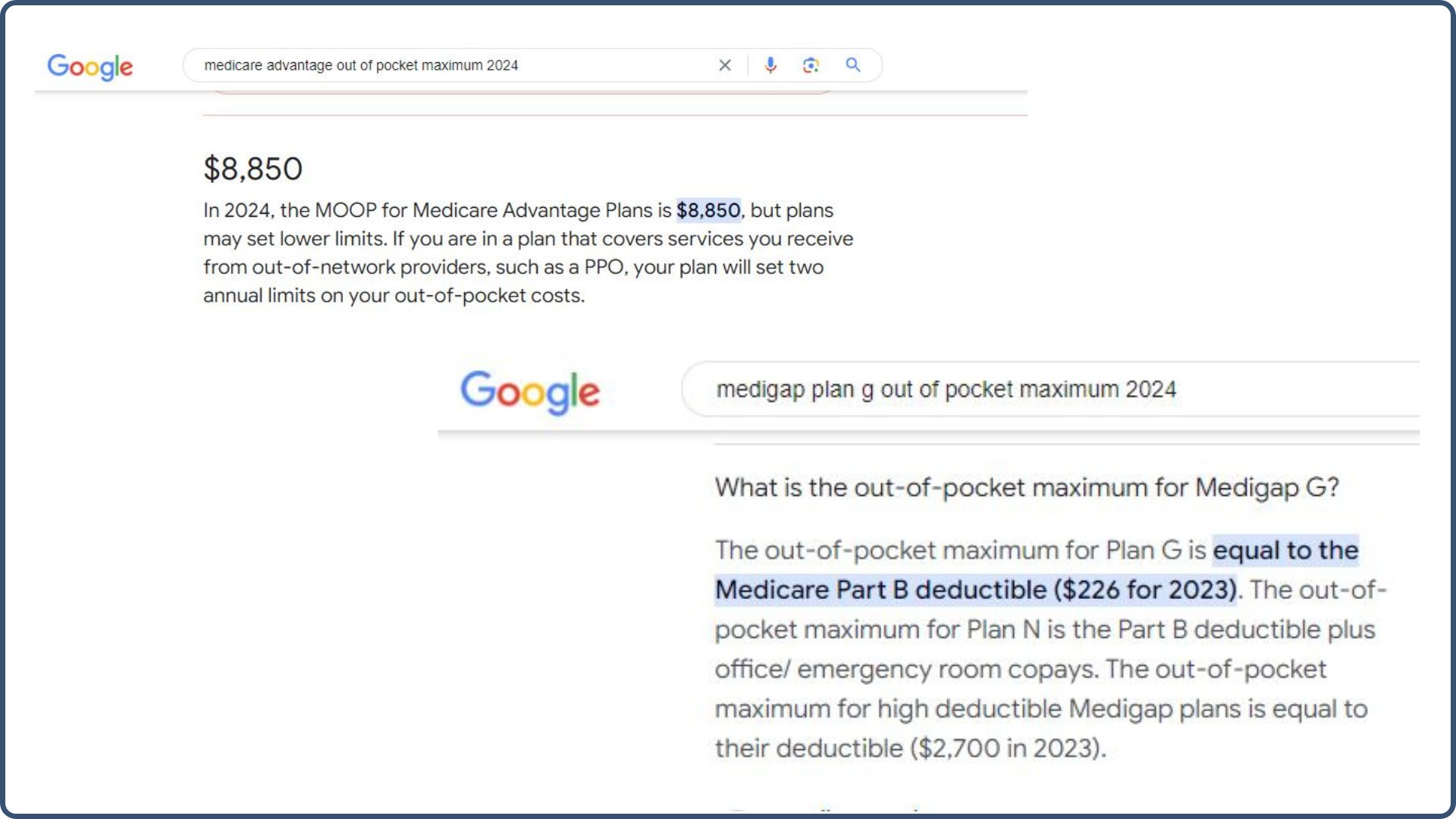 Google Search Out Of Pocket Maximums